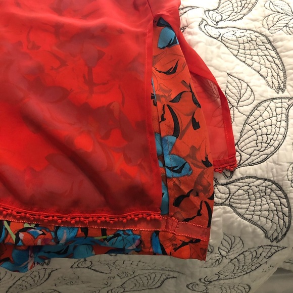 Leifsdotfir Strapless red dress with blue florals - Picture 8 of 8